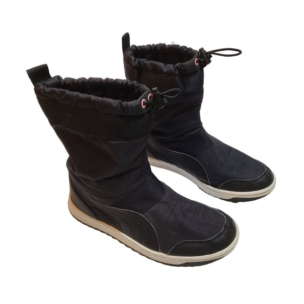 Puma Winter Snow Boots Mid Calf Black Pink White Women's 6.5